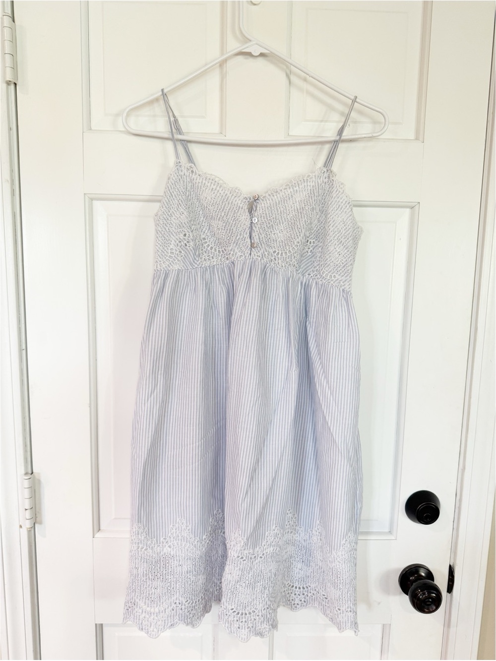 Striped Tabitha‎ Webb Lace Trim Sleeveless Casual Mini Gown S